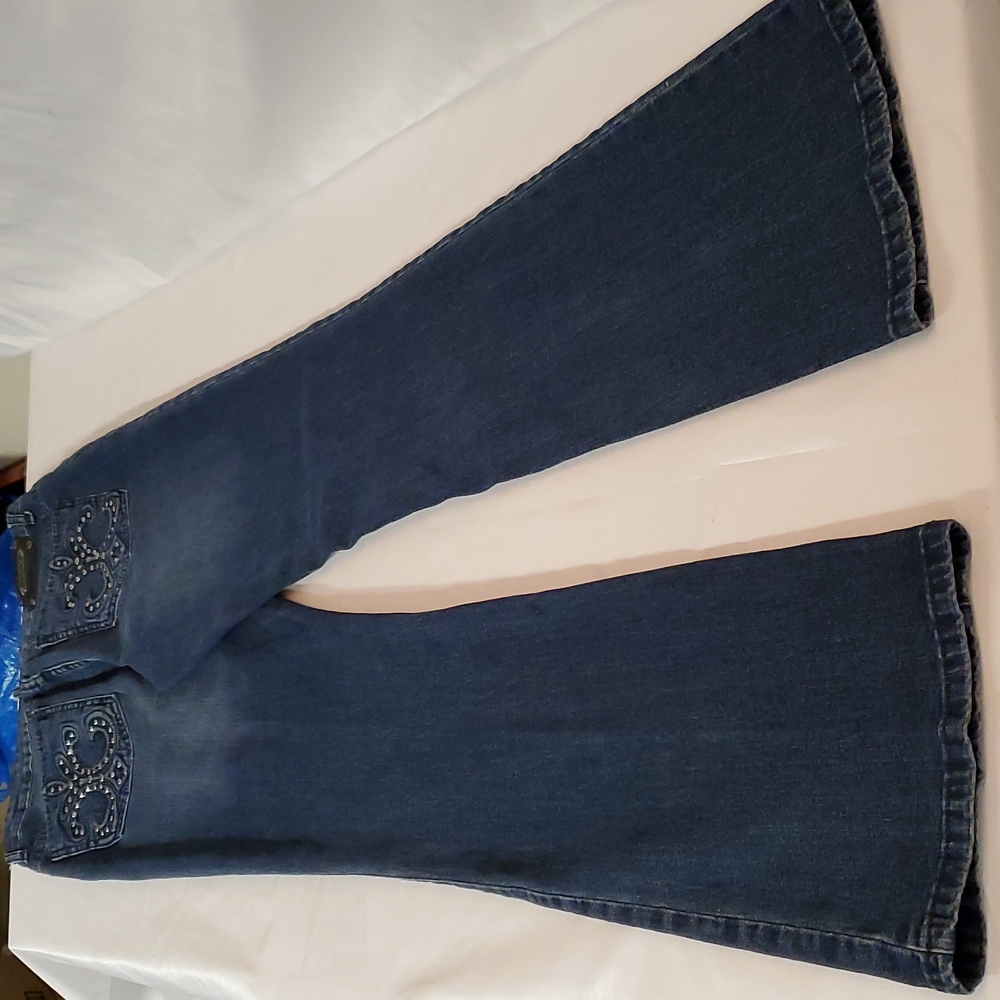 SIZE 8/29 " WAIST LUXE FLUER DE LIS DENIM JEANS - Picture 2 of 9